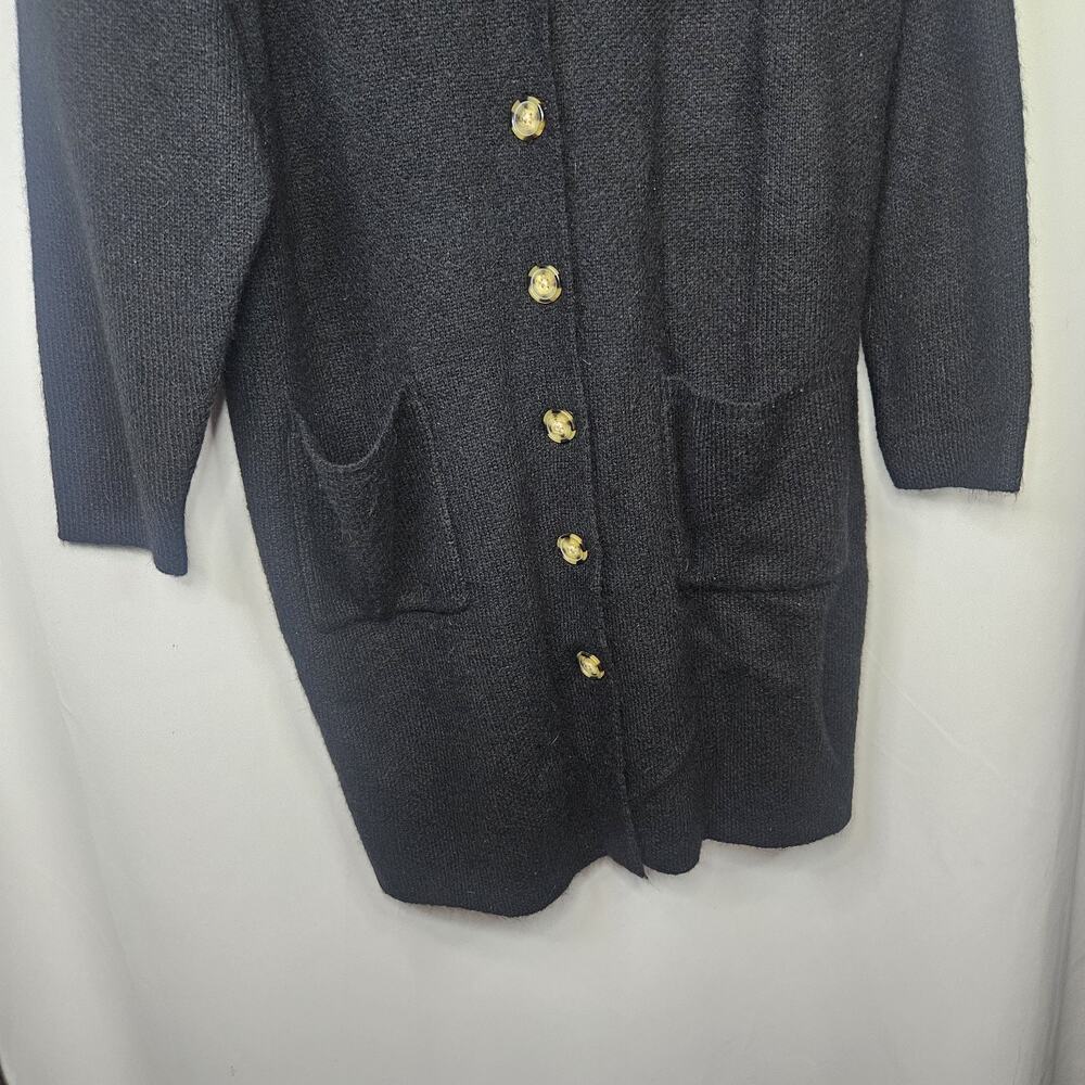Torrid Long Sleeve Notched Collar Long Cardigan Sweater Black 2 2x 18 20 #A08689 - Picture 4 of 7